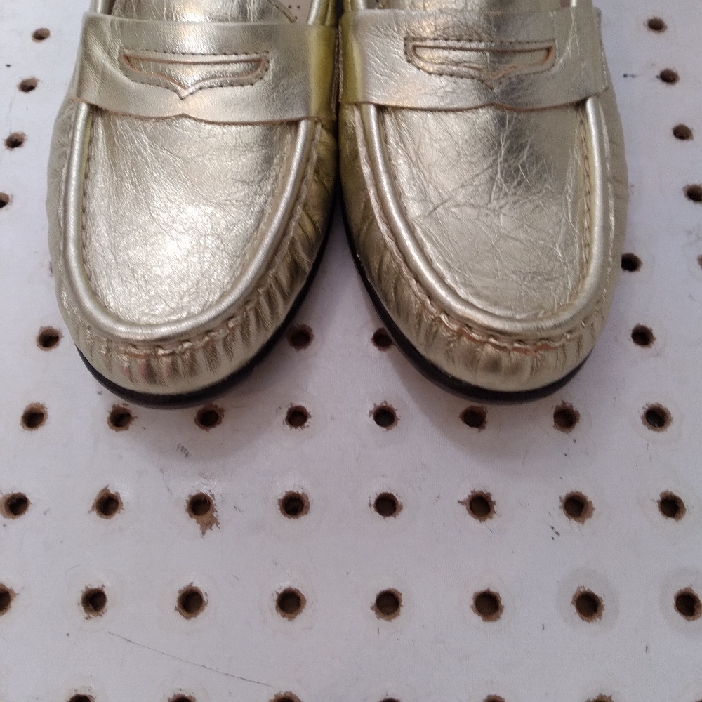 SAS Women's Comfort Loafers Leather Shoes Gold Flat Made In USA ๐บ๐ธ Sz 8 - Picture 13 of 15